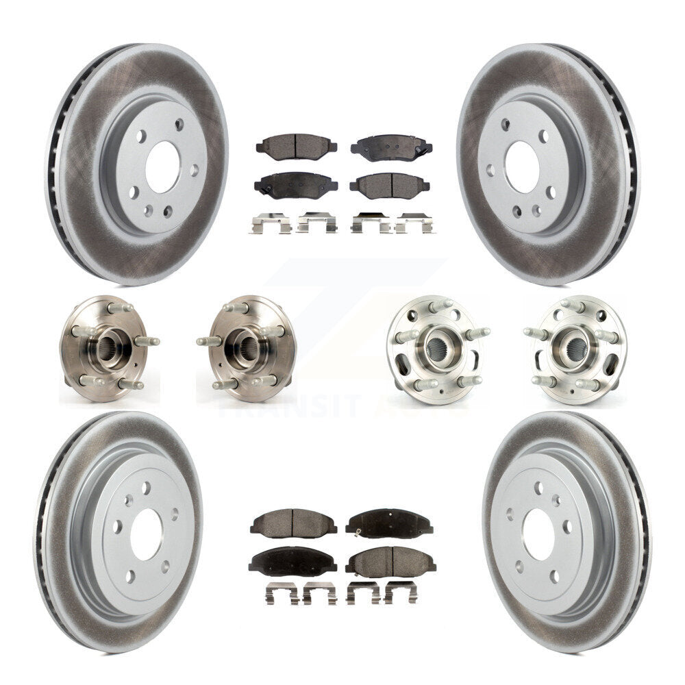 Kit de Rotor et de plaquettes de frein à disque revêtus de roulement de moyeu avant et arrière (10 pièces) pour Cadillac CT