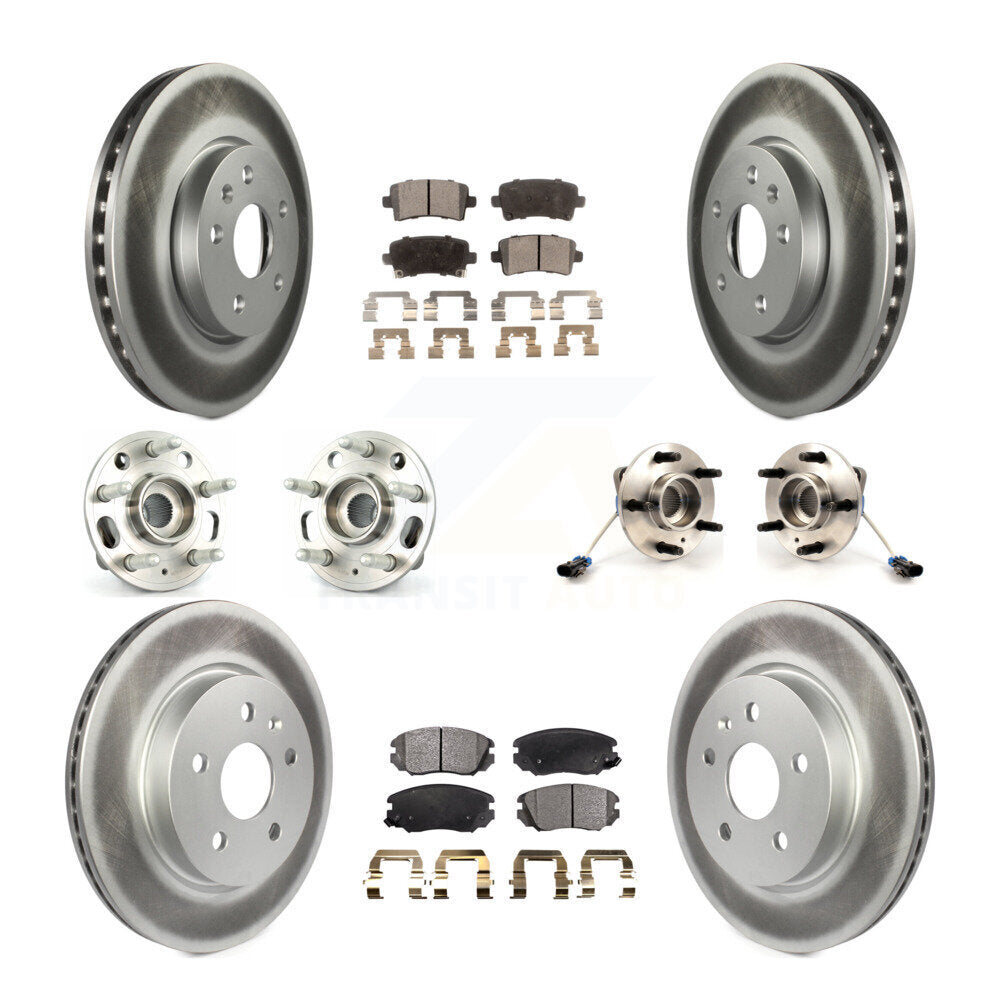 Kit de rotor et de plaquettes de frein revêtus de roulement de moyeu avant et arrière (10 pièces) pour Buick Allur 2010