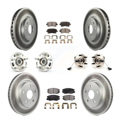 Kit de rotor et de plaquettes de frein revêtus de roulement de moyeu avant et arrière (10 pièces) pour Buick Allur 2010