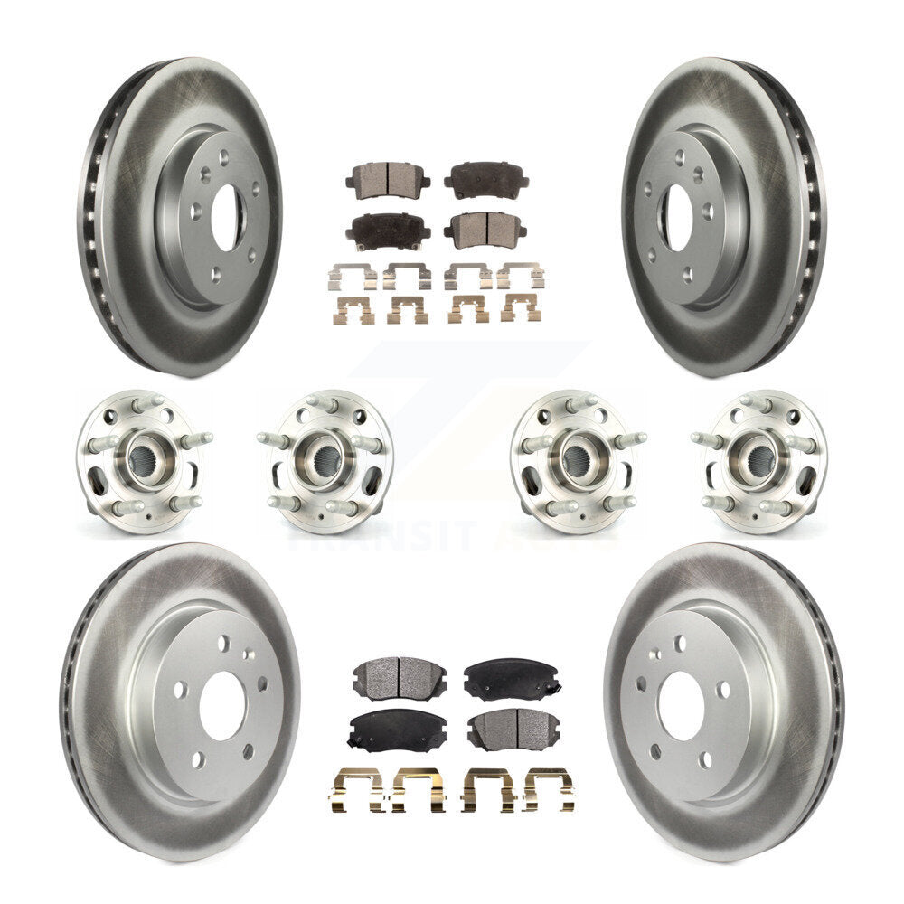 Kit de rotors et plaquettes de frein revêtus de roulement de moyeu avant et arrière (10 pièces) pour Chevrolet Malib