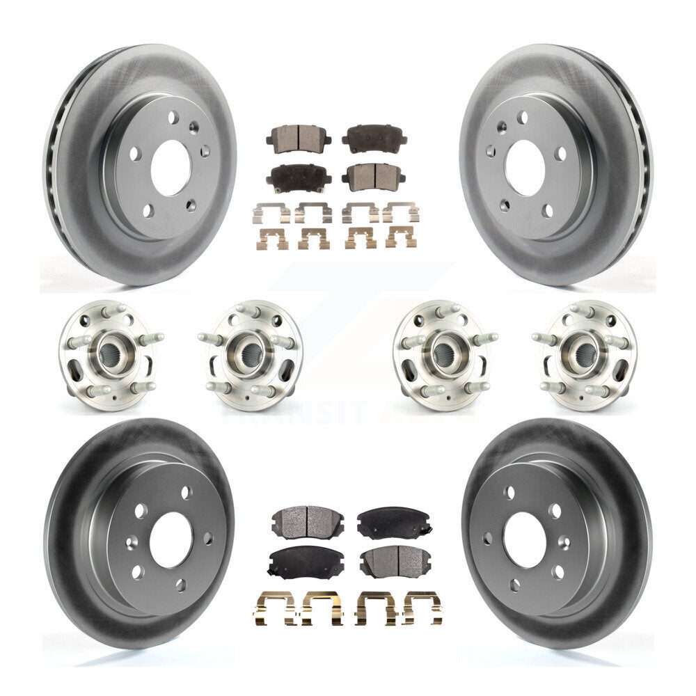 Kit de rotors et plaquettes de frein revêtus de roulement de moyeu avant et arrière (10 pièces) pour Chevrolet Malib