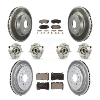 Kit de rotors et plaquettes de frein revêtus de roulement de moyeu avant et arrière (10 pièces) pour Cadillac ATS AW