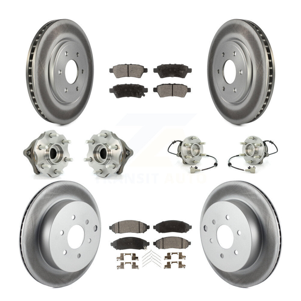 Kit de rotor et de plaquettes de frein revêtus de roulement de moyeu avant et arrière (10 pièces) pour Nissan Pathfinde