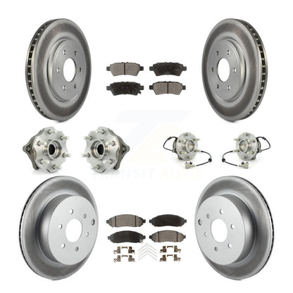Kit de rotor et de plaquettes de frein revêtus de roulement de moyeu avant et arrière (10 pièces) pour Nissan Pathfinde