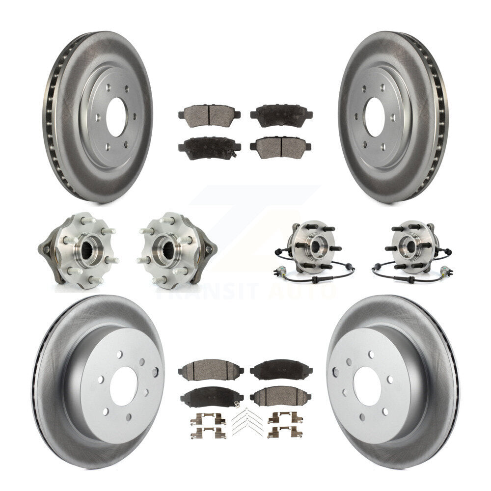 Kit de rotor et de plaquettes de frein revêtus de roulement de moyeu avant et arrière (10 pièces) pour Nissan Pathfinde