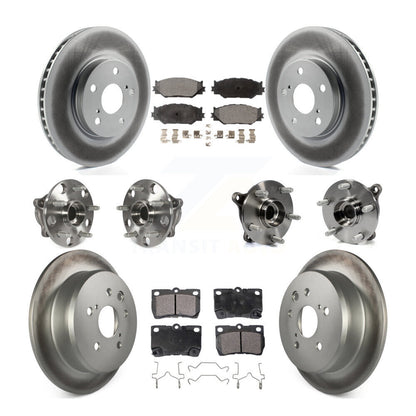 Kit de rotors et plaquettes de frein à disque revêtus de roulement de moyeu avant et arrière (10 pièces) pour Lexus IS25