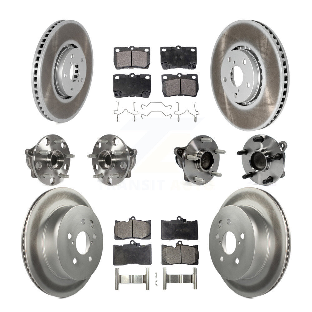 Kit de rotor et de plaquettes de frein revêtus de roulement de moyeu avant et arrière (10 pièces) pour Lexus IS350 GS35