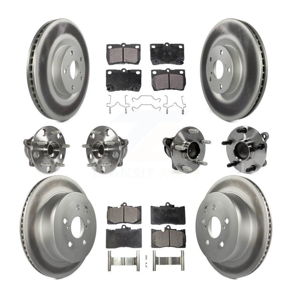 Kit de rotor et de plaquettes de frein revêtus de roulement de moyeu avant et arrière (10 pièces) pour Lexus IS350 GS35