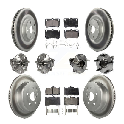 Kit de rotor et de plaquettes de frein revêtus de roulement de moyeu avant et arrière (10 pièces) pour Lexus IS350 GS35