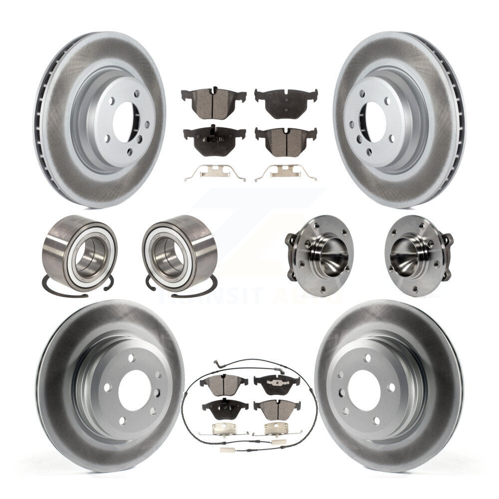 Kit de patins de rotor de frein enduits de roulement de moyeu avant et arrière (10 pièces) pour BMW 335i 335i