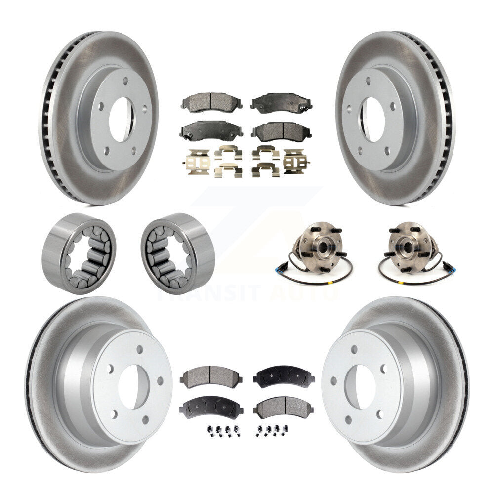 Kit de chaussures de plaquettes de Rotor de frein enduites de roulement de moyeu avant et arrière (10 pièces) pour Chevrolet GM