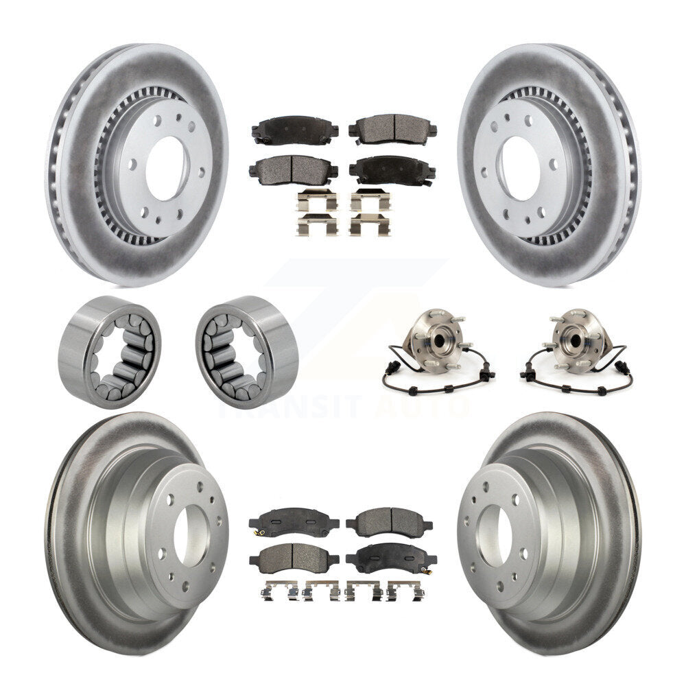 Kit de chaussures de plaquettes de Rotor de frein enduites de roulement de moyeu avant et arrière (10 pièces) pour Chevrolet GM