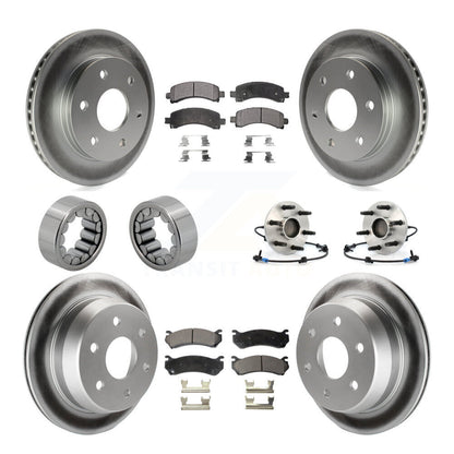 Roulements de moyeu avant et arrière, rotors de frein à disque enduits et Kit de chaussures avec plaquettes en céramique pour