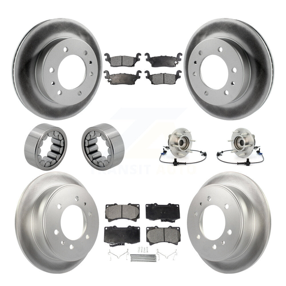Kit de chaussures de plaquettes de rotor de frein, roulement de moyeu avant et arrière (10 pièces) pour Hummer H 06-08