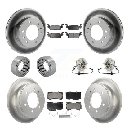 Kit de chaussures de plaquettes de rotor de frein, roulement de moyeu avant et arrière (10 pièces) pour Hummer H 06-08