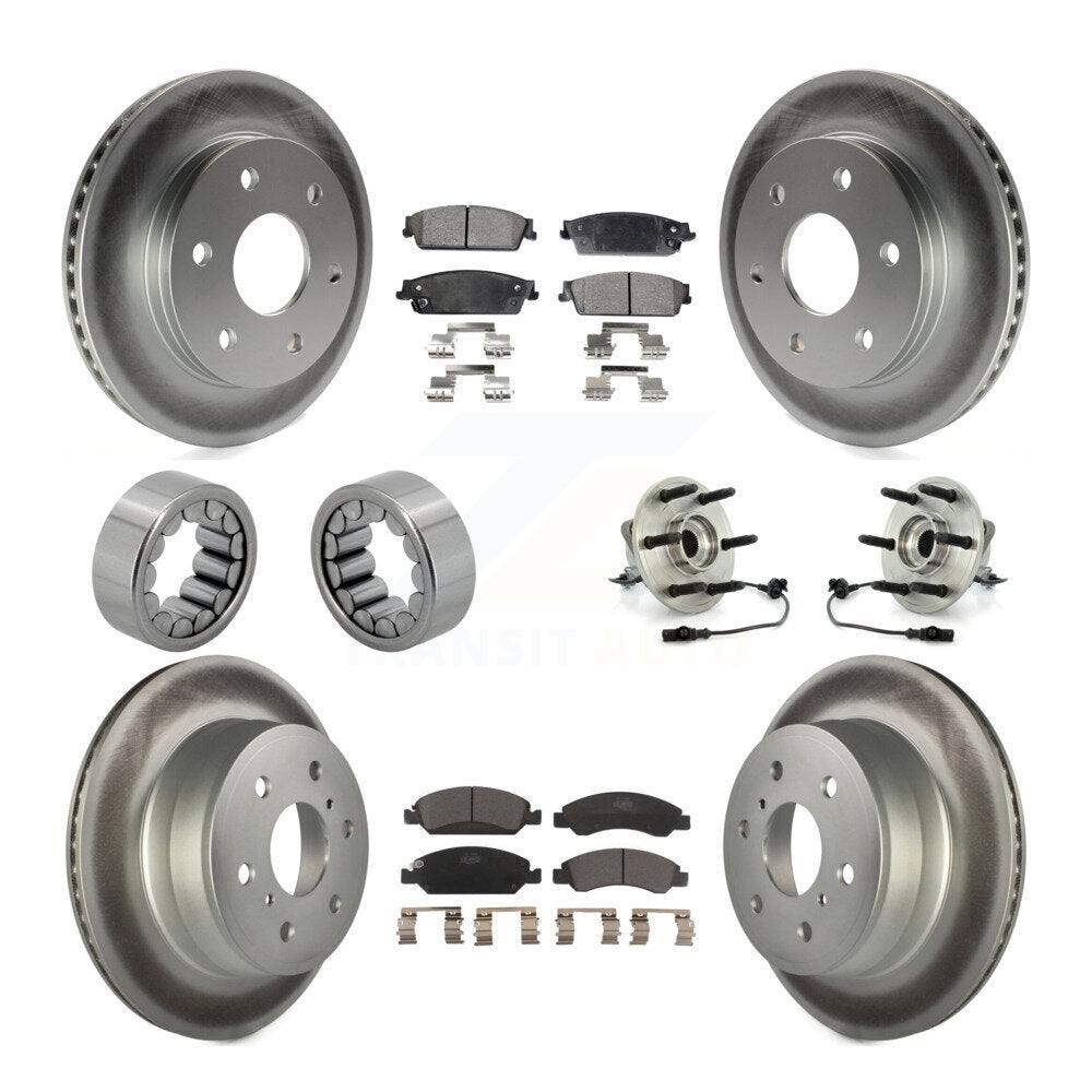 Kit de chaussures de plaquettes de Rotor de frein, roulement de moyeu avant et arrière (10 pièces) pour GMC Sierra 150