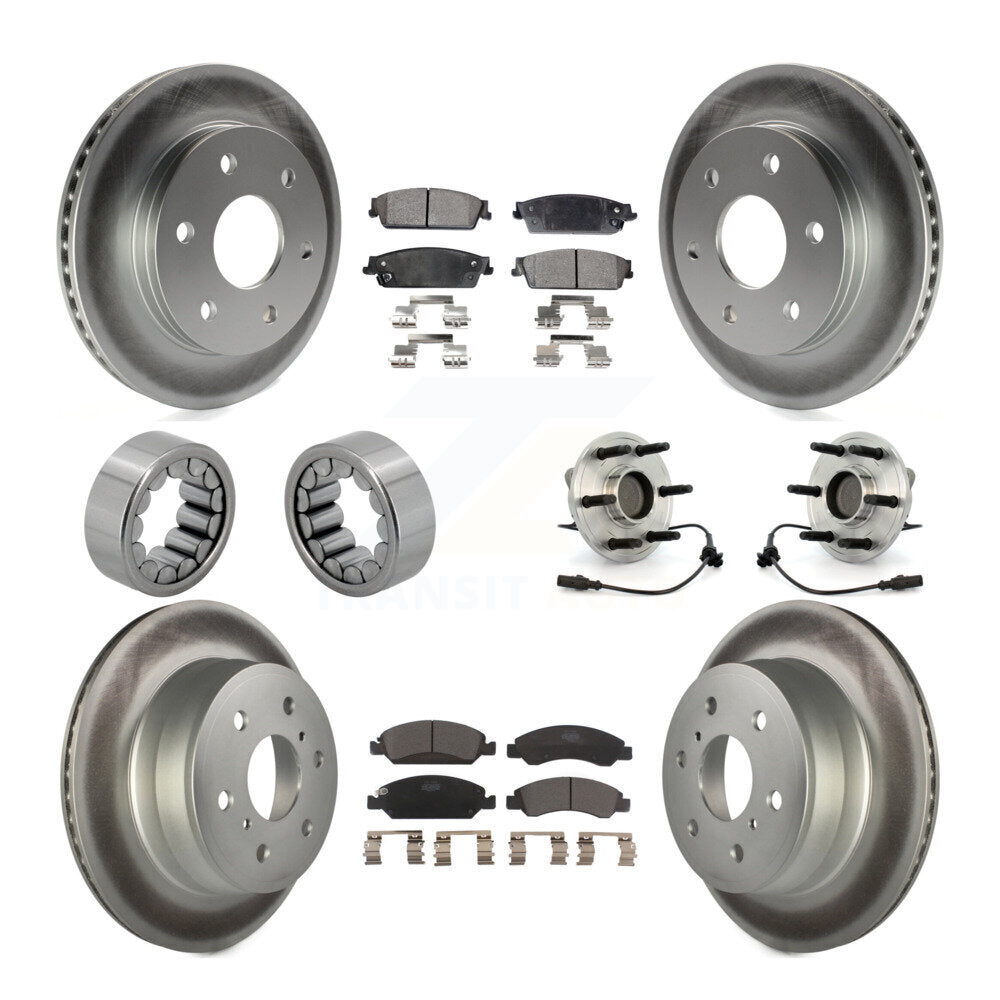 Kit de chaussures de plaquettes de Rotor de frein, roulement de moyeu avant et arrière (10 pièces) pour GMC Sierra 150