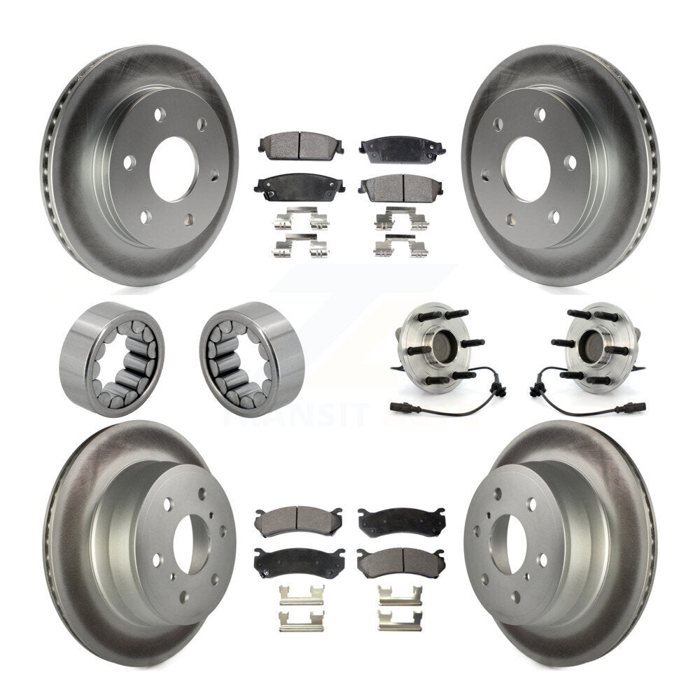 Roulements de moyeu avant et arrière, rotors de frein à disque enduits et Kit de chaussures avec plaquettes en céramique pour