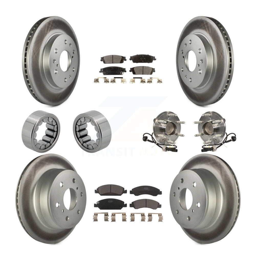 Kit de chaussures de plaquettes de Rotor de frein, roulement de moyeu avant et arrière (10 pièces) pour GMC Sierra 150
