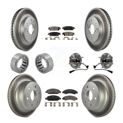 Kit de chaussures de plaquettes de Rotor de frein, roulement de moyeu avant et arrière (10 pièces) pour GMC Sierra 150