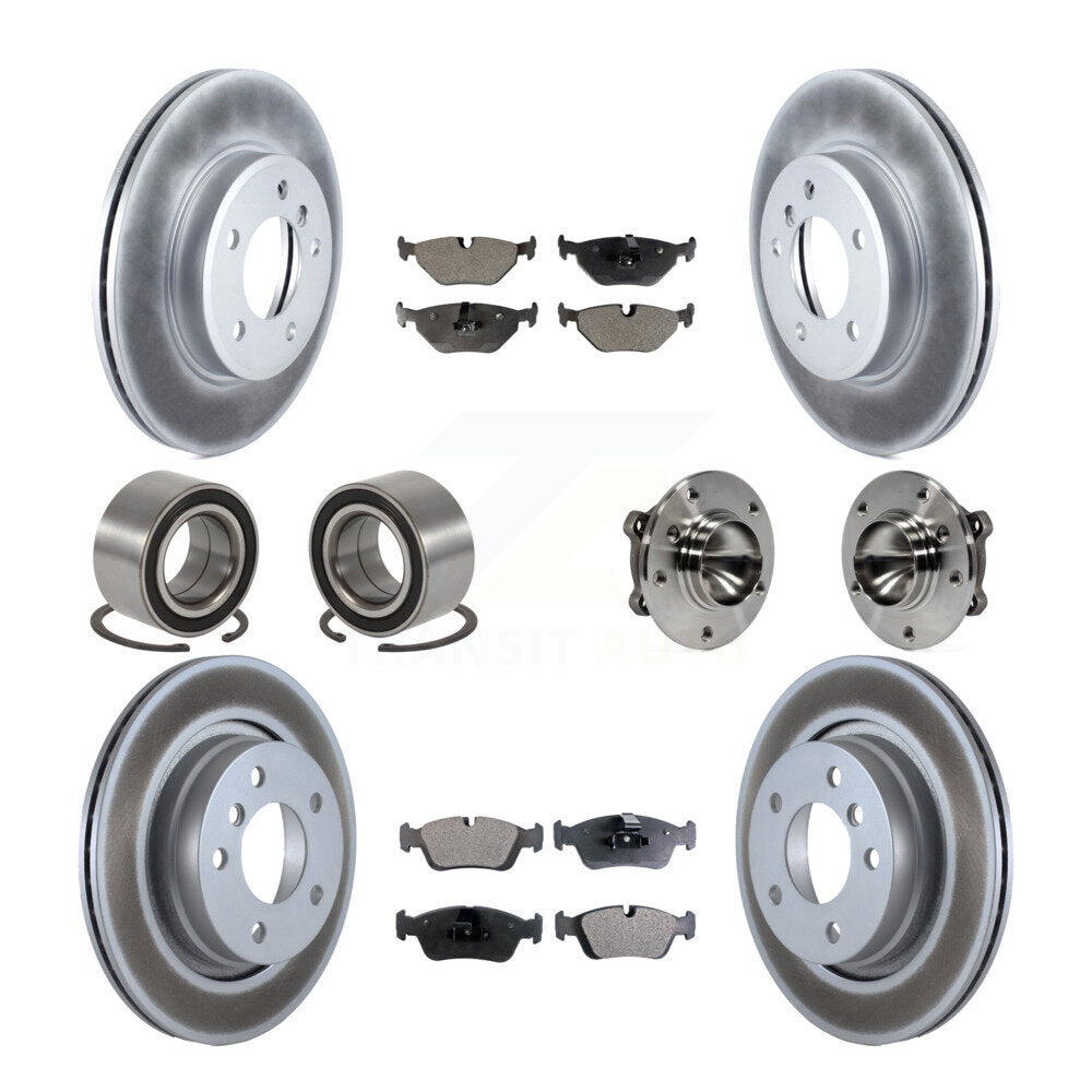 Kit de patins de rotor de frein enduits de roulement de moyeu avant et arrière (10 pièces) pour BMW 325C 2006