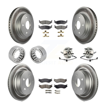 Kit de patins de Rotor de frein enduits de roulement de moyeu avant et arrière (10 pièces) pour Dodge Ram 150