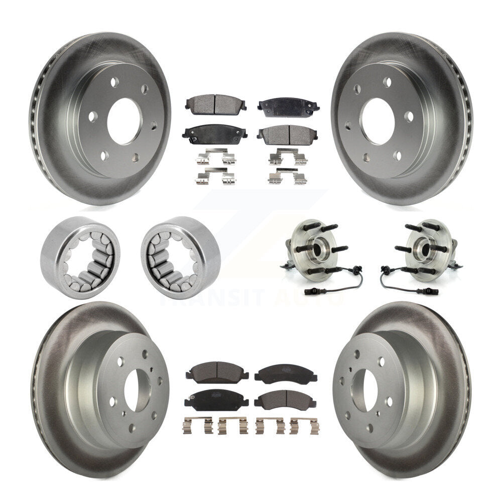 Kit de chaussures de plaquettes de Rotor de frein, roulement de moyeu avant et arrière (10 pièces) pour GMC Sierra 150