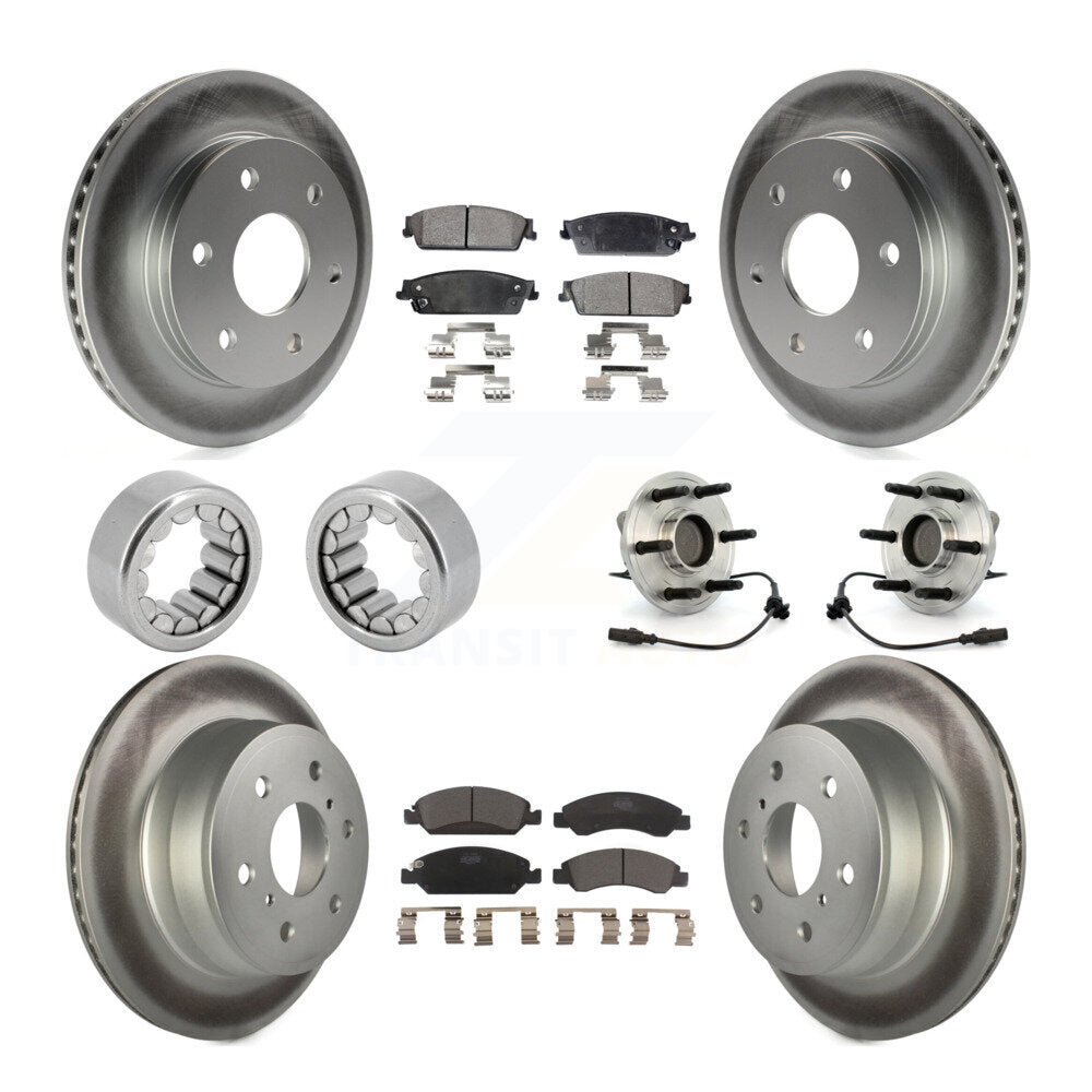Kit de chaussures de plaquettes de Rotor de frein, roulement de moyeu avant et arrière (10 pièces) pour GMC Sierra 150