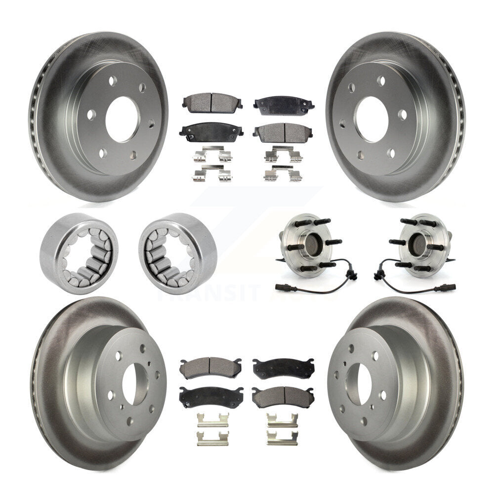 Roulements de moyeu avant et arrière, rotors de frein à disque enduits et Kit de chaussures avec plaquettes en céramique pour