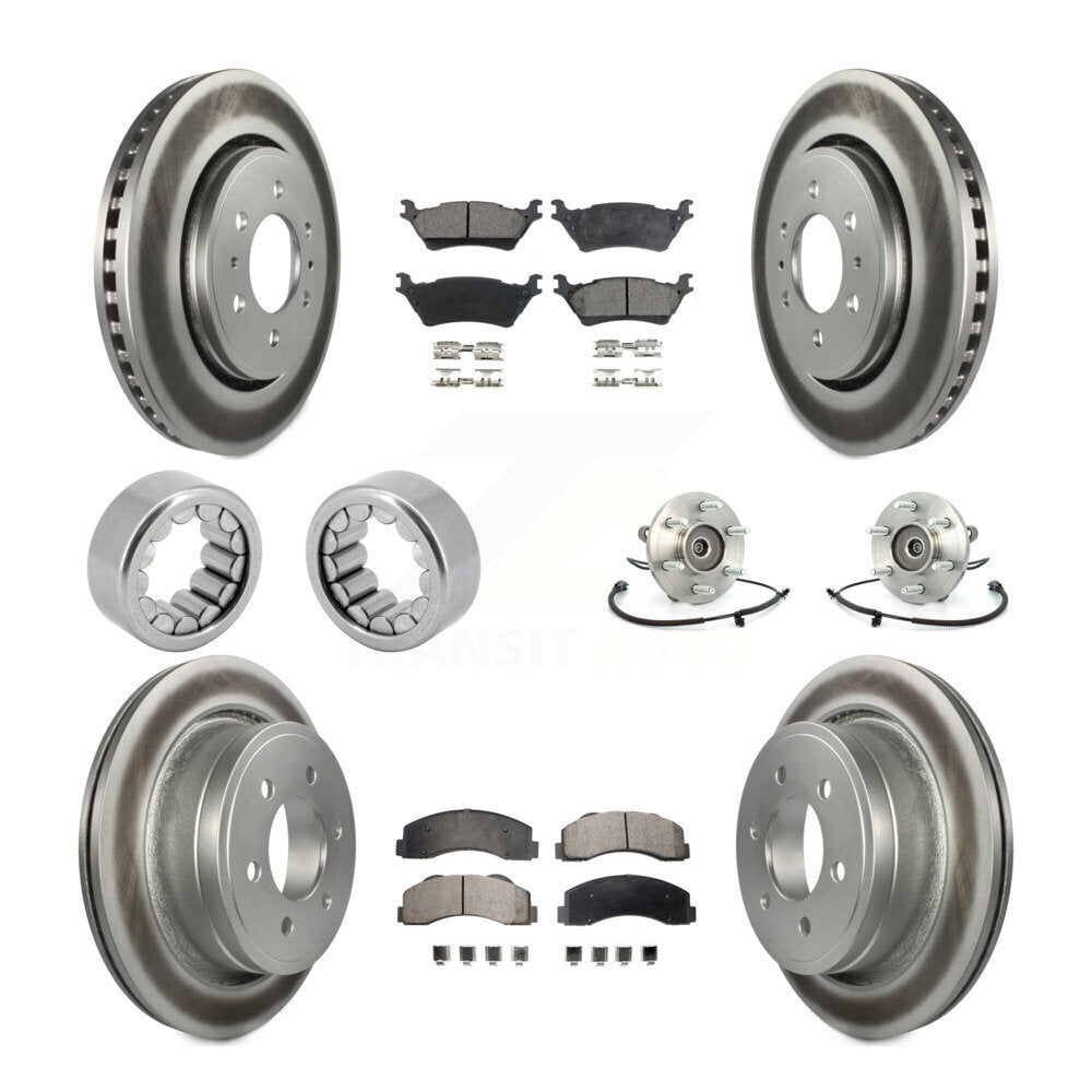 Kit de patins de rotor de frein enduits de roulement de moyeu avant et arrière (10 pièces) pour Ford F-150 4W