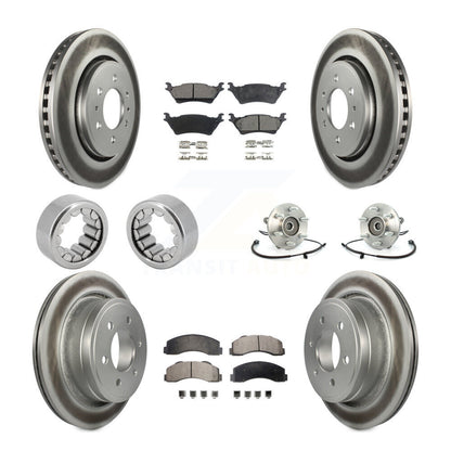 Kit de patins de rotor de frein enduits de roulement de moyeu avant et arrière (10 pièces) pour Ford F-150 4W