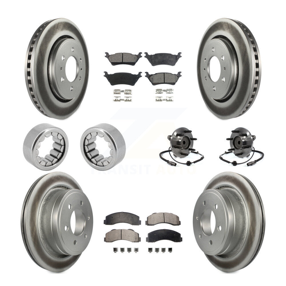 Kit de patins de rotor de frein enduits de roulement de moyeu avant et arrière (10 pièces) pour Ford F-150 RW