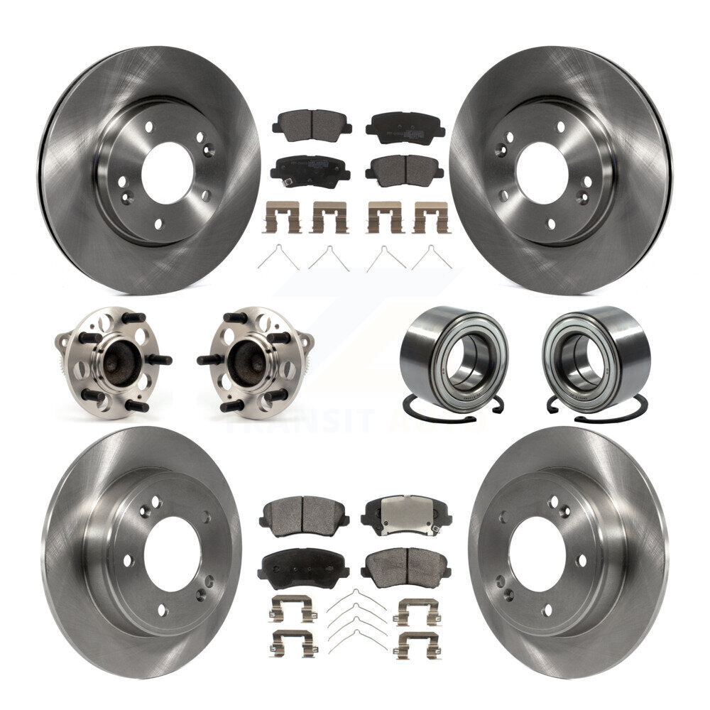 Kit de Rotor et de plaquettes de frein, roulement de moyeu avant et arrière (10 pièces) pour Hyundai Veloster Elantr