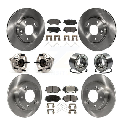 Kit de Rotor et de plaquettes de frein, roulement de moyeu avant et arrière (10 pièces) pour Hyundai Veloster Elantr