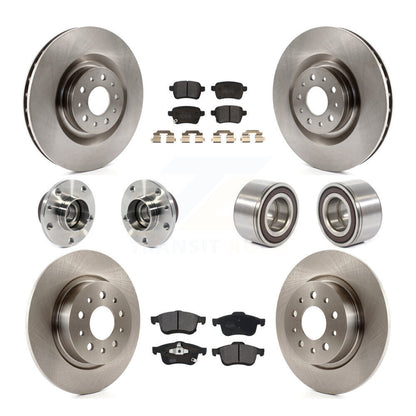 Kit de rotor et de plaquettes de frein à disque, roulement de moyeu avant et arrière (10 pièces) pour Fiat 500 2014 – 2018