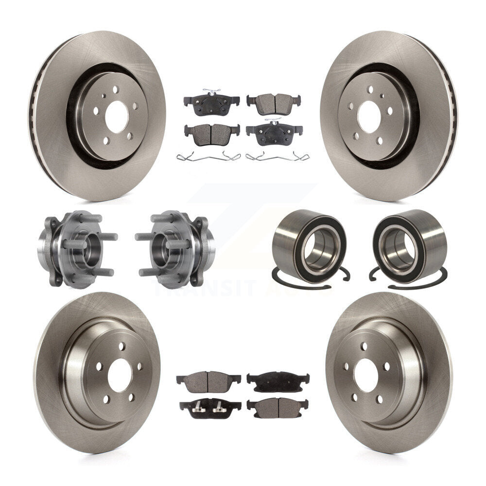 Kit de rotors et plaquettes de frein à disque, roulement de moyeu avant et arrière (10 pièces) pour Ford Edge AW 2015