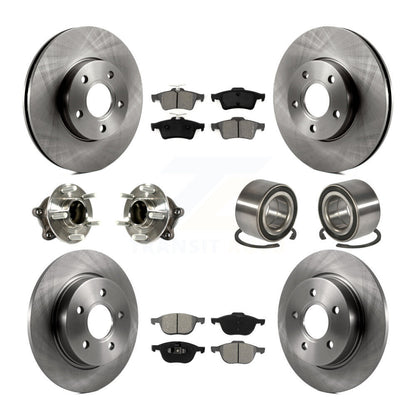 Kit de Rotor et plaquettes de frein à disque, roulement de moyeu de roue avant et arrière (10 pièces) pour Ford Focu