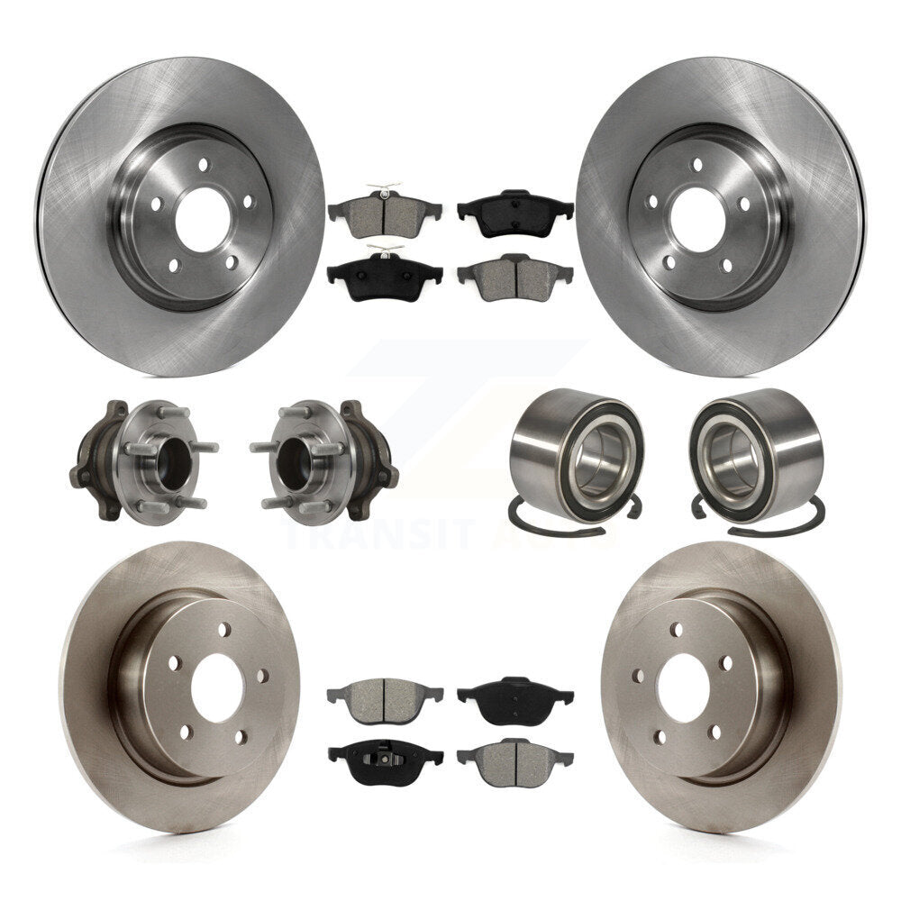 Kit de plaquettes de Rotor de frein à disque, roulement de moyeu avant et arrière (10 pièces) pour Ford Transit Connect