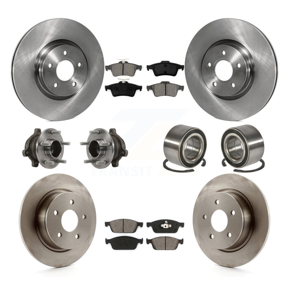 Kit de plaquettes de Rotor de frein à disque, roulement de moyeu avant et arrière (10 pièces) pour Ford Transit Connect