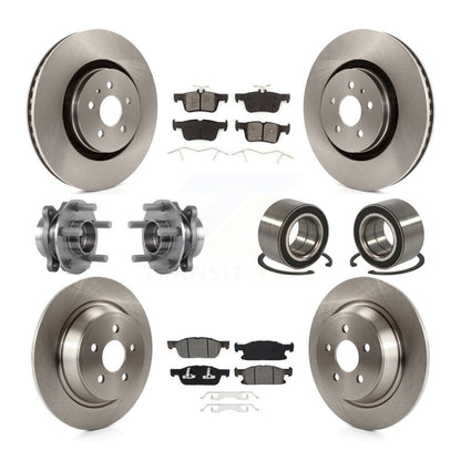 Kit de rotors et plaquettes de frein à disque, roulement de moyeu avant et arrière (10 pièces) pour Ford Edge AW 2015