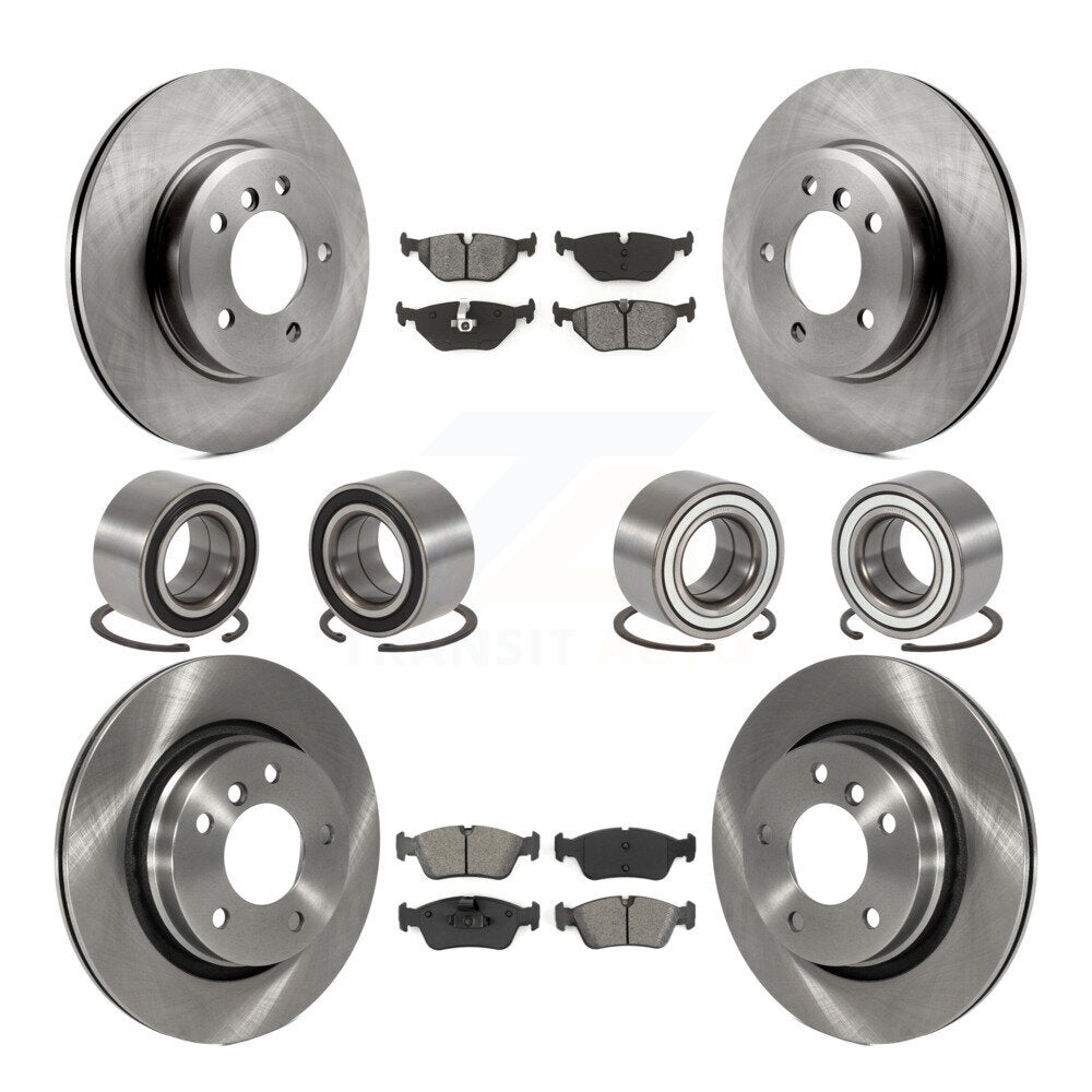 Kit de rotors et plaquettes de frein à disque, roulements avant et arrière (10 pièces) pour BMW 325 2001 – 2005