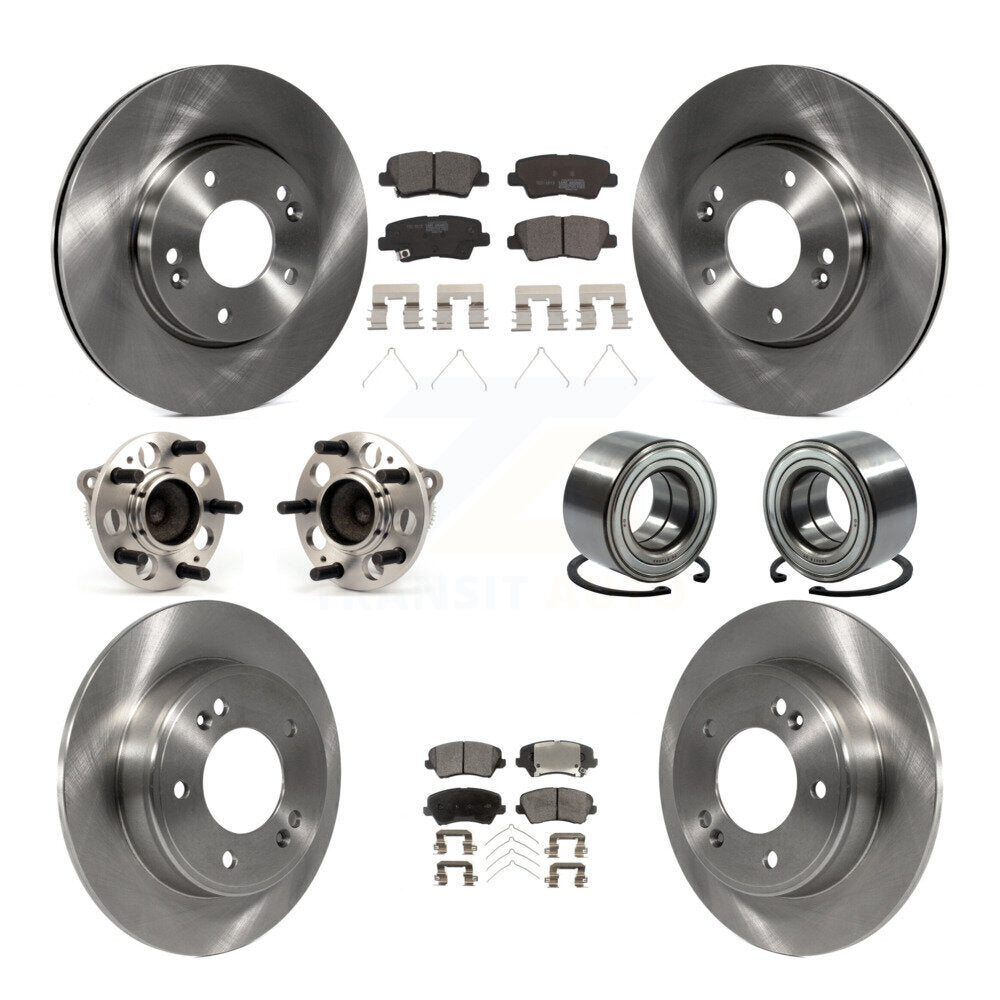 Kit de Rotor et de plaquettes de frein, roulement de moyeu avant et arrière (10 pièces) pour Hyundai Veloster Elantr