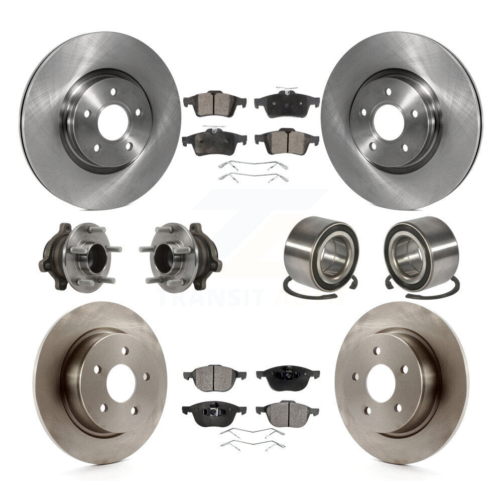 Kit de plaquettes de Rotor de frein à disque, roulement de moyeu avant et arrière (10 pièces) pour Ford Transit Connect