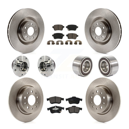 Kit de rotor et de plaquettes de frein à disque, roulement de moyeu avant et arrière (10 pièces) pour Fiat 500 2014 – 2018