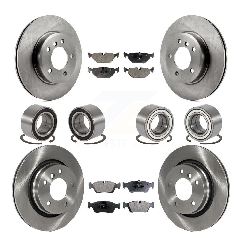 Kit de rotors et plaquettes de frein à disque, roulements avant et arrière (10 pièces) pour BMW 325 2001 – 2005