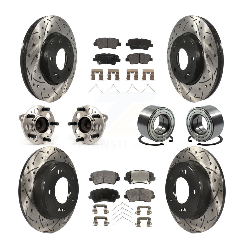 Kit de plaquettes de Rotor de frein revêtues de roulement de moyeu avant et arrière (10 pièces) pour Hyundai Veloster G