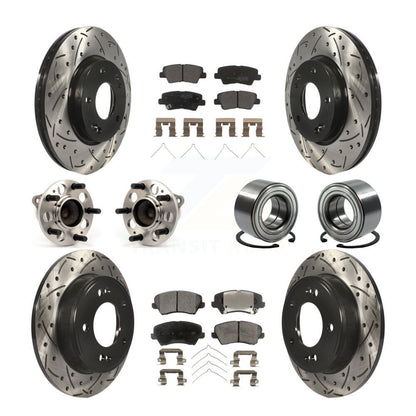 Kit de plaquettes de Rotor de frein revêtues de roulement de moyeu avant et arrière (10 pièces) pour Hyundai Veloster G