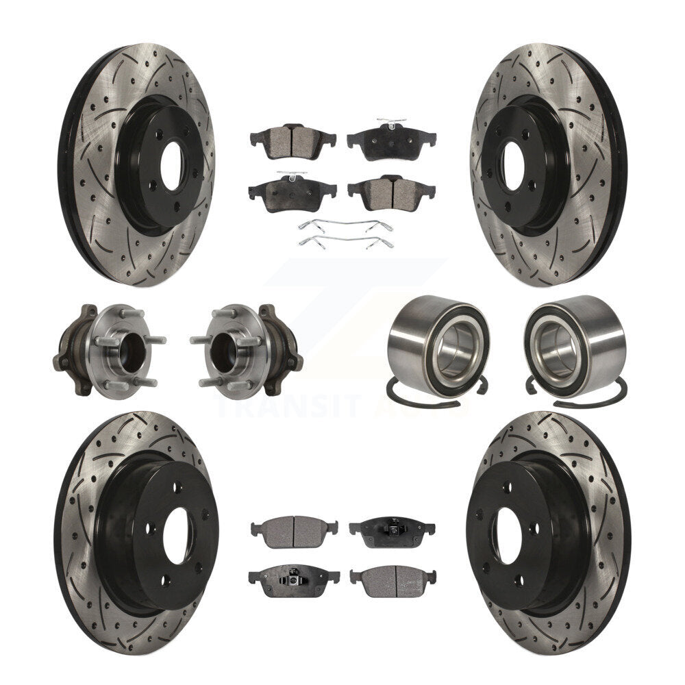 Kit de plaquettes de rotor de frein, roulement de moyeu avant et arrière (10 pièces) pour Ford Transit Connect