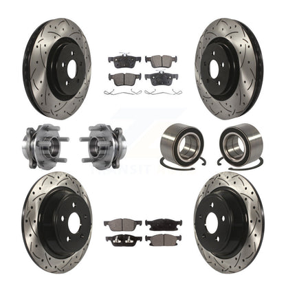 Kit de plaquettes de rotor de frein enduites de roulement de moyeu avant et arrière (10 pièces) pour Ford Edge AW 2015