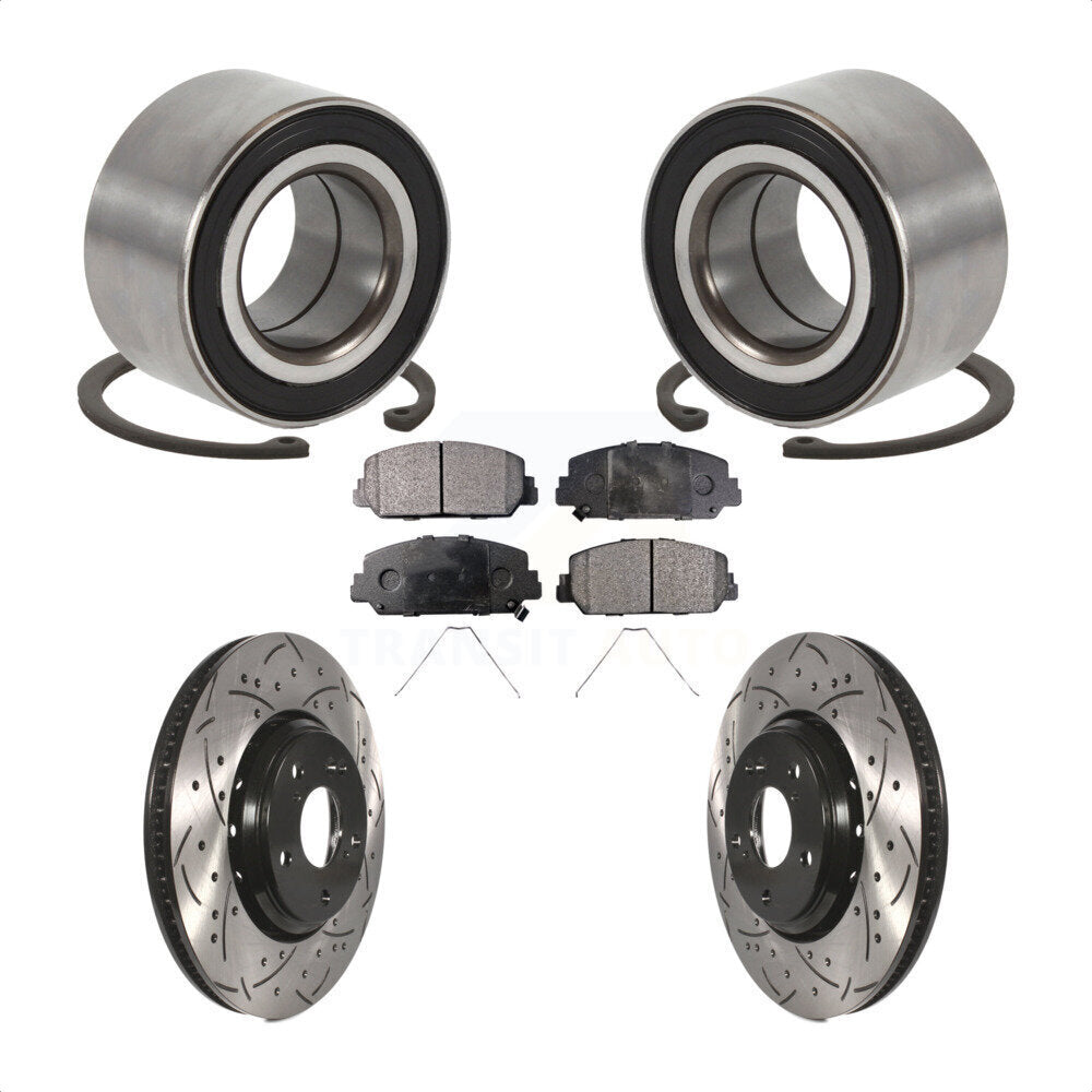 Kit de Rotor et de plaquettes de frein à fente percée, roulement de roue avant, pour Honda Civic Acura IL